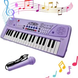 Keyboard Piano, 37 Keys Piano Keyboard for Kids P87 Key Piano Keyboard with Mic & Charger PURP37 Analog Portable Keyboard-18