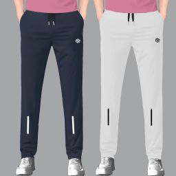 Pack of 2 Men Solid Grey Track Pants-image-58