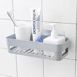 Self Adhesive Multi-Purpose Wall Hanging BATHROOM floating Shelf Regular Organizer-image-81