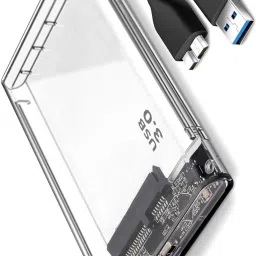 SAENTE External Hard Drive Enclosure USB 3.0 – 2.5" SATA Clear Case 2.5 inch HDD Enclosure-35