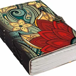 Printed Designer leather cover Diary with Lock For Office|Gift|SIZE 5*7 INCHES A5 Diary unruled 200 Pages-8