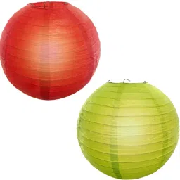 Lantern Paper Lamp Paper Ball Lamp Shade 12 Inch Paper Lamp for Decoration Red, Green Paper Hanging Lantern-10