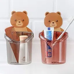 shreejee Self Adhesive Plastic Wall Mounted Toothbrush Holder/Shelf x3.209 Acrylic Wall Shelf-picture-0