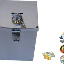 Steel Money Piggy Bank coin & Donation Box-7 Inch (With pre Fited Lock) Cash Box-22