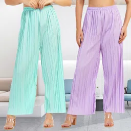 irha Women Regular Fit Multicolor Viscose Rayon Trousers-picture-15