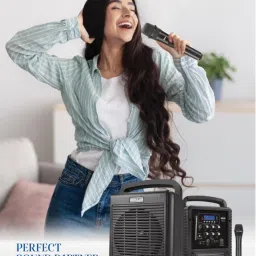 ahuja WP-225 Portable Speaker With Wireless mic, Bluetoth, USB, Recording Options- Indoor, Outdoor PA System image 3