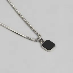 PARIS HAMILTON Unisex Silver-Plated Square Cubic Zirconia Pendant with Set Of 2 Chains image 4