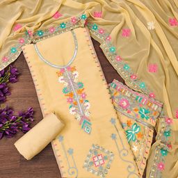 KALINI Ethnic Motifs Embroidered Sequinned Silk Georgette Unstitched Dress Material-image-11