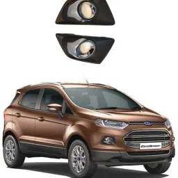 Fog Light Bezel/Cover With Chrome Finish For Ecosport Type1 (2015-2017) Set Of 2 Chrome, Matte Ford Ecosport Front Garnish-image-0