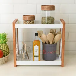 Cup Kitchen Rack Multipurpose Rectangular Unique Design Utensils Kitchen Rack & Kitchen Holder Wood-image-83
