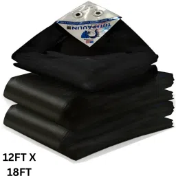 12FT X 18FT 200 GSM Tarpaulin Tent Black Tent - For Truck body, Car, Bike, Grain Covers, Pond Liners-picture-23
