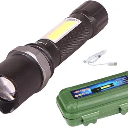 200 Meter 3 Mode Rechargeable Rotate Zoom M919 LED Flashlight with COB Side Light 5.5 Inch Torch 4 hrs Torch Emergency Light-15