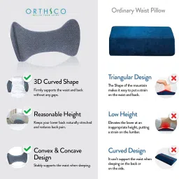 araami Memory Foam waist Cushion Lumbar Support Memory Foam Solid Sleeping Pillow Pack of 1 image 5