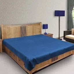 120 TC Polyester Double Solid Bedsheet Neavy Blue-picture-15
