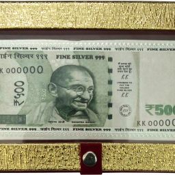 Guaranteed 999 Pure Silver 500 Rs for Gifting with Velvet Cover Silver Note-image-1