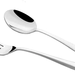6 Pieces Spoon & Fork Set For Home & Kitchen, Dinner Table & Restaurant, Stainless Steel Cutlery Set-29