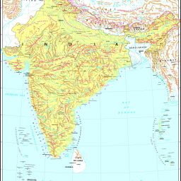 India Rivers & Hill Ranges map Photographic Paper-15