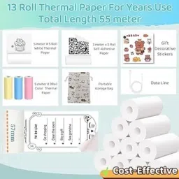 toyziestore Mini Bluetooth Pocket Printer For Android & iOS System Mini Thermal Printer image 2