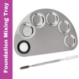 Foundation Mixing Plate \ Palette Stainless Steel Mixing Tray With Spatula Tool Foundation-image-68