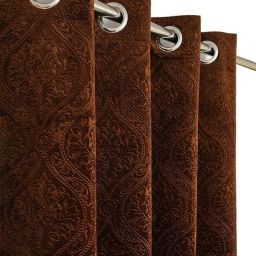 153 cm (5 ft) Velvet Room Darkening Window Curtain (Pack Of 2)-image-52
