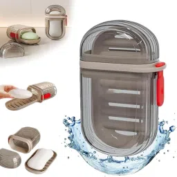 Travel Soap Box - Plastic Transparent Waterproof Portable Soap Dish Box-image-79