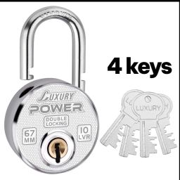 Luxury Power |67mm |Big Size Padlock | 4 Keys | 10 Levers | Double Locking Padlock-image-82
