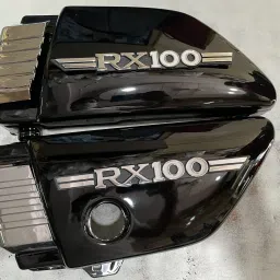 Rx100 Battery Side Panel Set with Monogram Chrome Kit (Black) Bike Fairing Kit-8