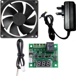 Best Combo for DIY Incubator W1209 12V DC Digital Temperature Controller Board with 12v 2amp charger and 3.5 inch fan Electronic Components Temperature Sensor and Controller Temperature Sensor and Controller Electronic Hobby Kit-image-53