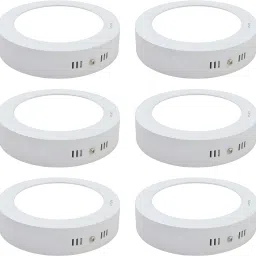MVL 9 Watts LED Round White Surface Down Light, Pack of 6 Ceiling Light Ceiling Lamp-12