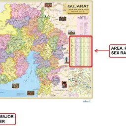 golden paper (Pack of 3 Maps) INDIA, WORLD and GUJARAT MAP All With Important Fact & Figure, Ideal for Competitive Exams Such UPSC, PCS, SSC, RAIILWAY'S and Other Competitive Exams. Updated Maps. Paper Print image 2