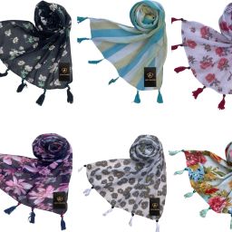 Printed Chiffon Women Multicolor Fancy Scarf, Scarf, Stole-image-83