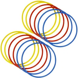 Agility and Speed Training Flat Fitness Gymnastic Ring, 18 inch, Set of 12 Piece Speed Ladder-2