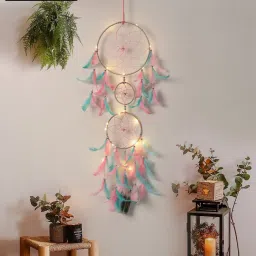 Dream catcher with Lights Handmade Wall Hanging for Home Cafe Party Decor Feather Dream Catcher-image-11