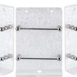 M/S DSNS Wall Mount Mobile Stand Mobile Wall Stand for Charging Phone Wall Hanging Stylish Acrylic 4MM SS Road 3 PCS Set (Size - 4X6 Inch) White Colour Mobile Holder-16