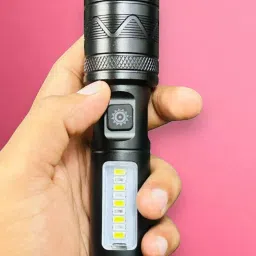 X466 (ZOOMABLE METAL LED TORCH) 3 Modes Flashlight, Super Bright Torch-image-23