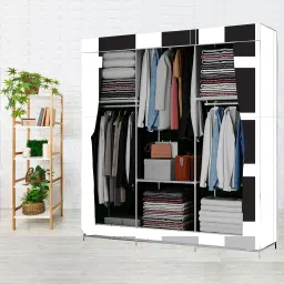 6 Shelf India's 1st Digital Print Carbon Steel Collapsible Wardrobe-6