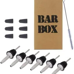Bar Box Stainless Steel Wine Liquor Bottle Pour Dispenser 6 - Piece Bar Set-picture-23