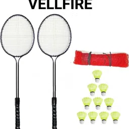 Double shaft Badminton with 6 pvc shuttles with 1 net Badminton Kit-image-56