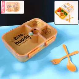 Lunch Box 4-Compartment Leak-Resistant with Fork and Spoon 4 Containers Lunch Box-image-39
