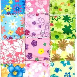 KETKAR napkin Handkerchief for Womens/Baby/Girls,Daily Use Multicolored Set of 12 ["Multicolor"] Handkerchief-26