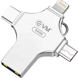 EVM EnStore 4 in 1 OTG FlashDrive/Type C/Lightning/USB 3.0 for PC/IOS/Android 64 GB Pen Drive Compatible with Desktop Computer, Laptop, Mobile USB 3.0 Metal Case-10