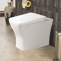 META Floor Mount Western Toilet /European Commode OUTLET Is From Floor P TRAP FT KU Soft Close Seat Cover 56 X 39 X 37 cm (White Glossy Finish) for Bathroom Western Commode-image-57
