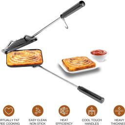 rbgiit Non-electric Sandwich Maker | 2 Side Handle Appam Patra / Appam pan with Lid K0 Toast image 2