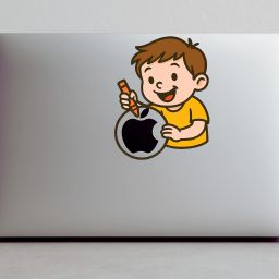 STIXY Cartoon Boy with Pencil – Logo Interaction Sticker | Laptop Decal Glossy Vinyl Laptop Skin Compatible for 15 inch-image-82