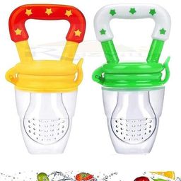 ogzglam 2pc Food/Fruit Nibbler with Extra Mesh, Soft Pacifier/Feeder, Teether For Baby Feeder-picture-46