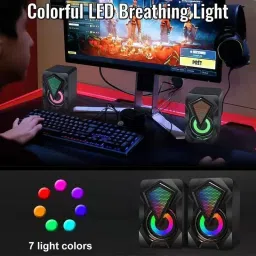 fire turtle with Colourful LED Modes System for PC Laptop 10 W Laptop/Desktop Speake 10 W Bluetooth Laptop/Desktop Speaker image 3