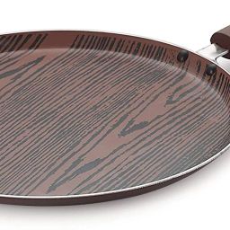 Aluminium Non Stick Dishwasher Safe Non Induction Woody Flat Tawa Tawa 29 cm diameter-image-38