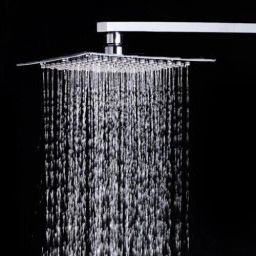 8X8 (8") Premium quality Stainless Steel UltraSlim Square Rain Shower Head with 12 inch square arm Fixed Mount-4