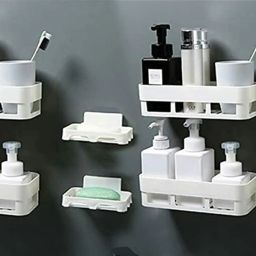 Plastic Pack of 8 Rectangle Shape Plastic Storage Basket Storage Basket-67