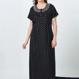 9shines Label Printed Maxi Nightdress-image-87
